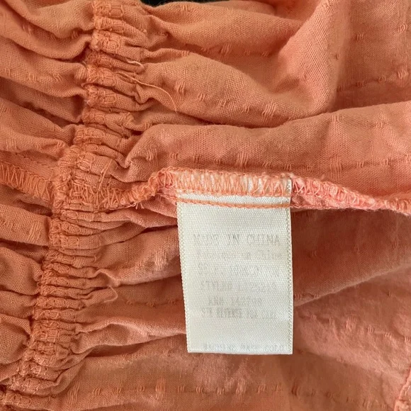 Loveriche | Coral Swiss Dot Ruffle Peplum Tank Top | Size Small - Picture 5 of 6